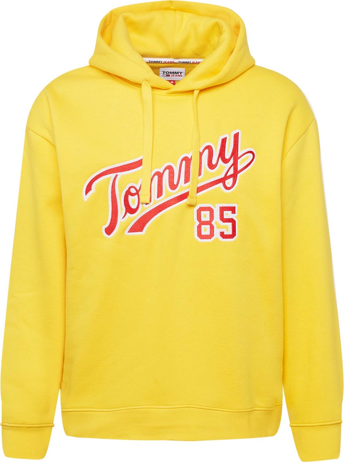 Tommy Jeans Mikina žlutá / červená / bílá