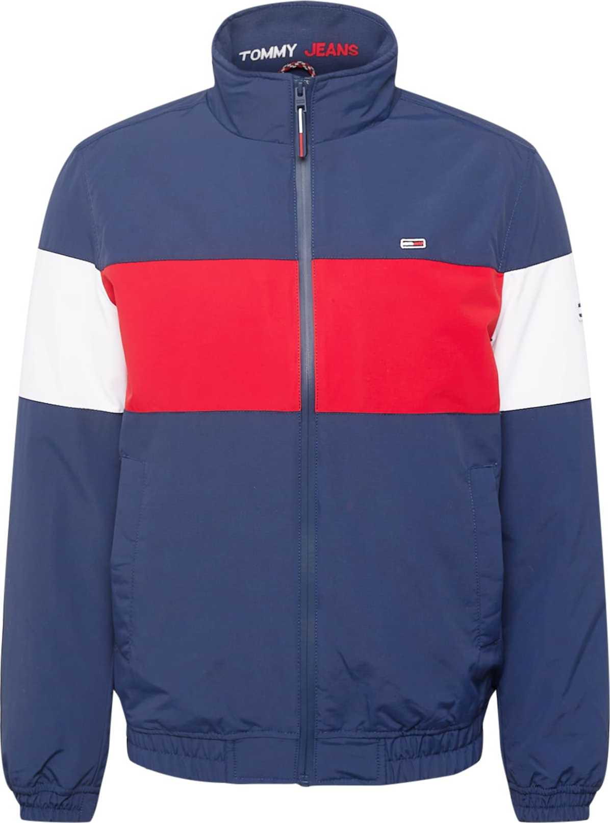 Tommy Jeans Přechodná bunda marine modrá / červená / bílá