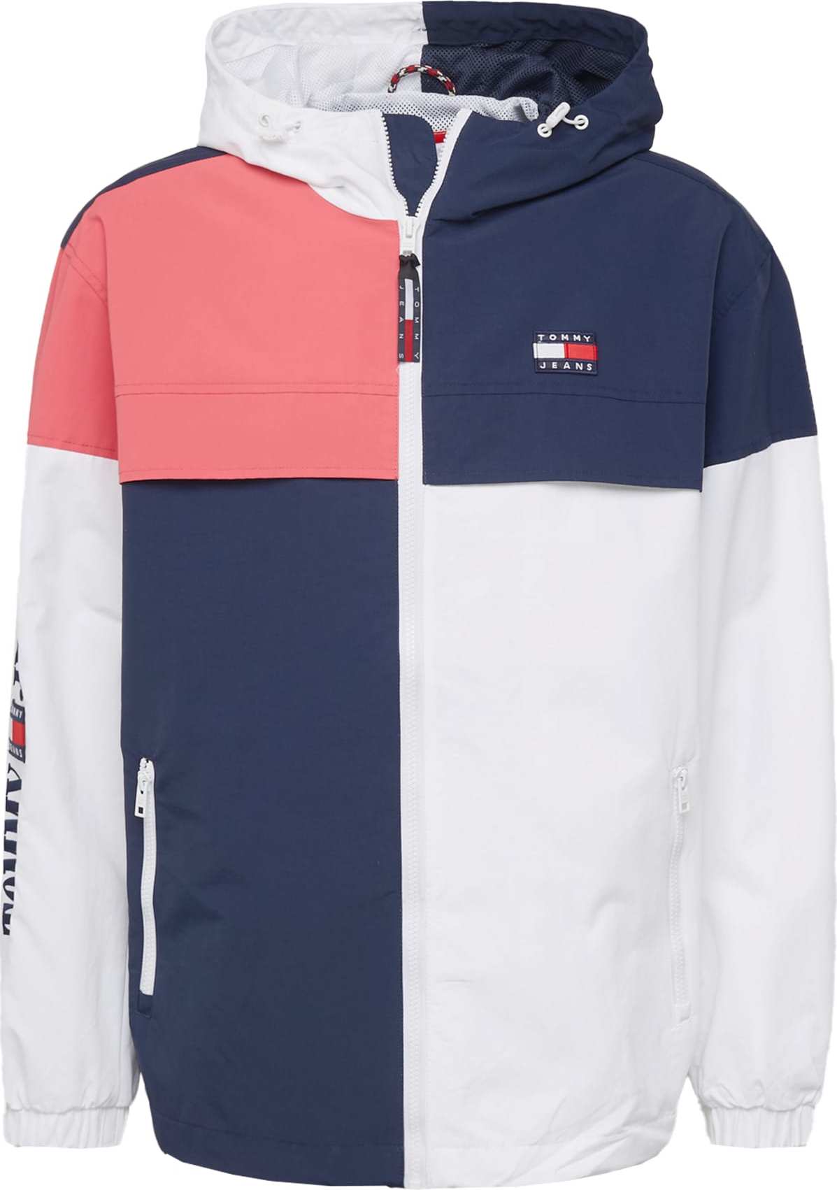 Tommy Jeans Přechodná bunda tmavě modrá / melounová / offwhite