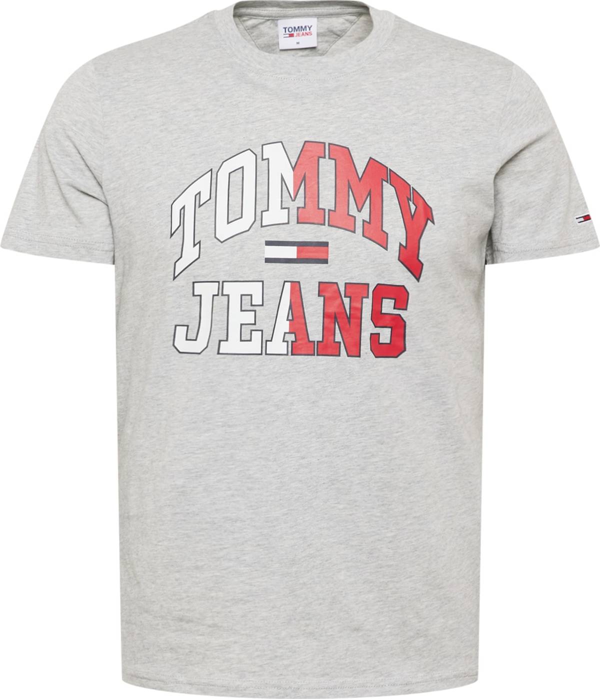 Tommy Jeans Tričko námořnická modř / šedý melír / červená / bílá