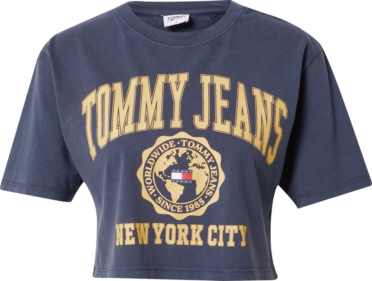 Tommy Jeans Tričko tmavě modrá / pastelově žlutá / červená / bílá