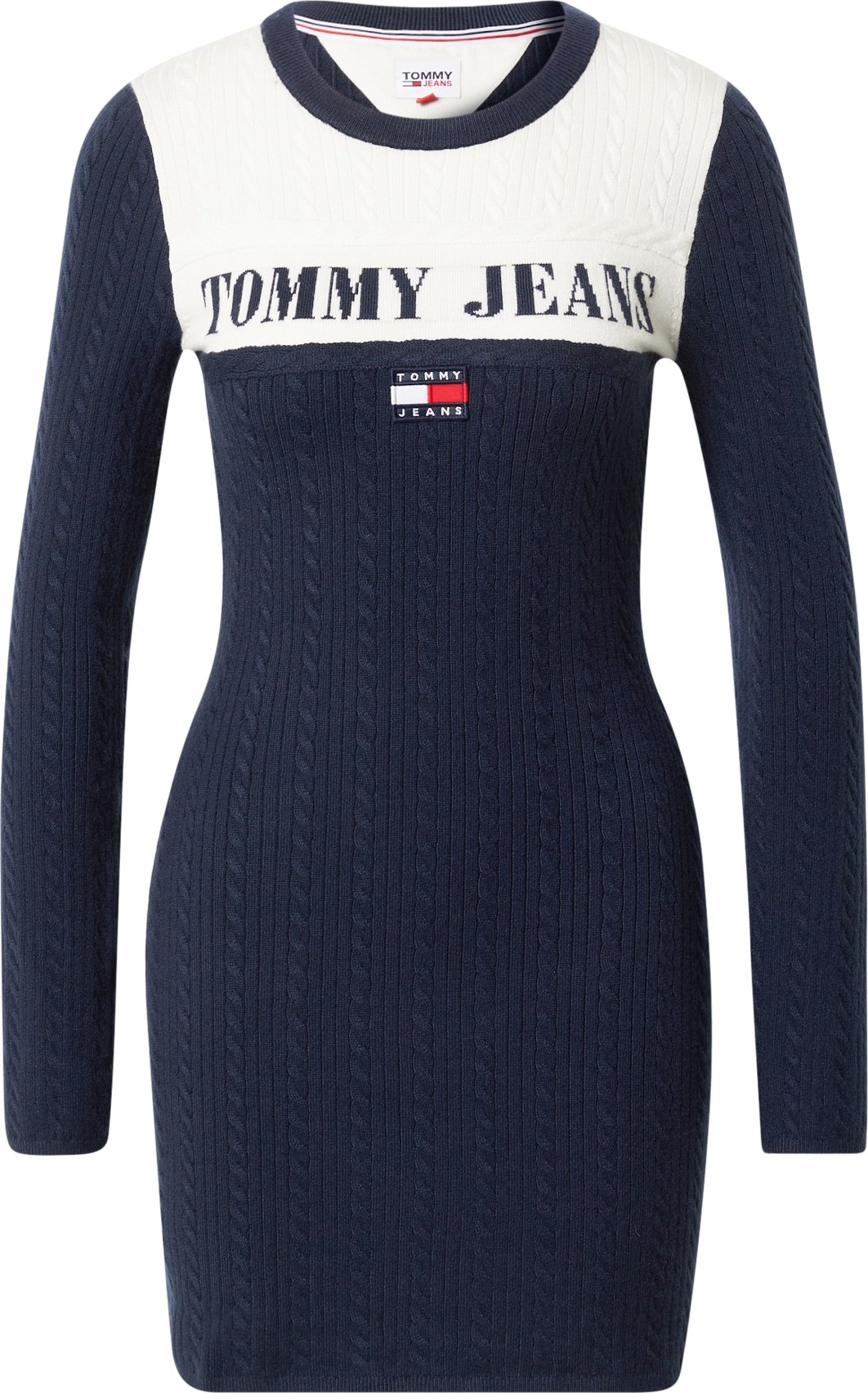 Tommy Jeans Úpletové šaty marine modrá / červená / bílá