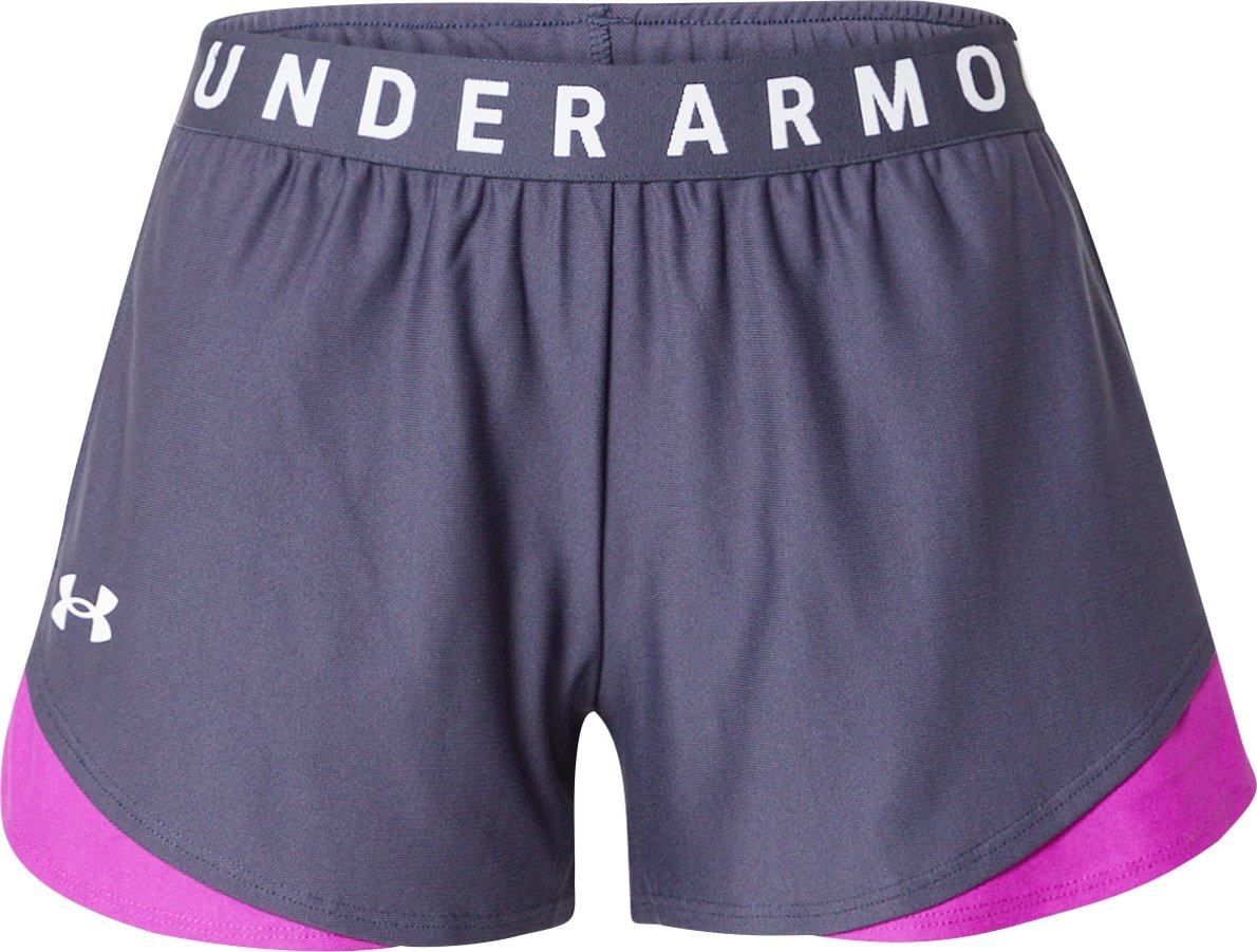 UNDER ARMOUR Sportovní kalhoty 'Play Up 3..0' grafitová / tmavě fialová / bílá