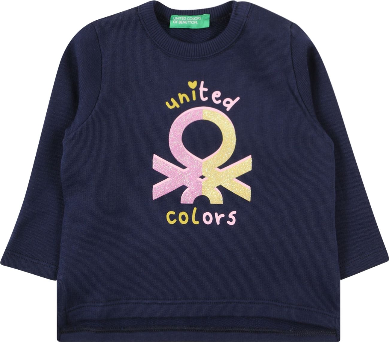 UNITED COLORS OF BENETTON Mikina noční modrá / jasně oranžová / růžová