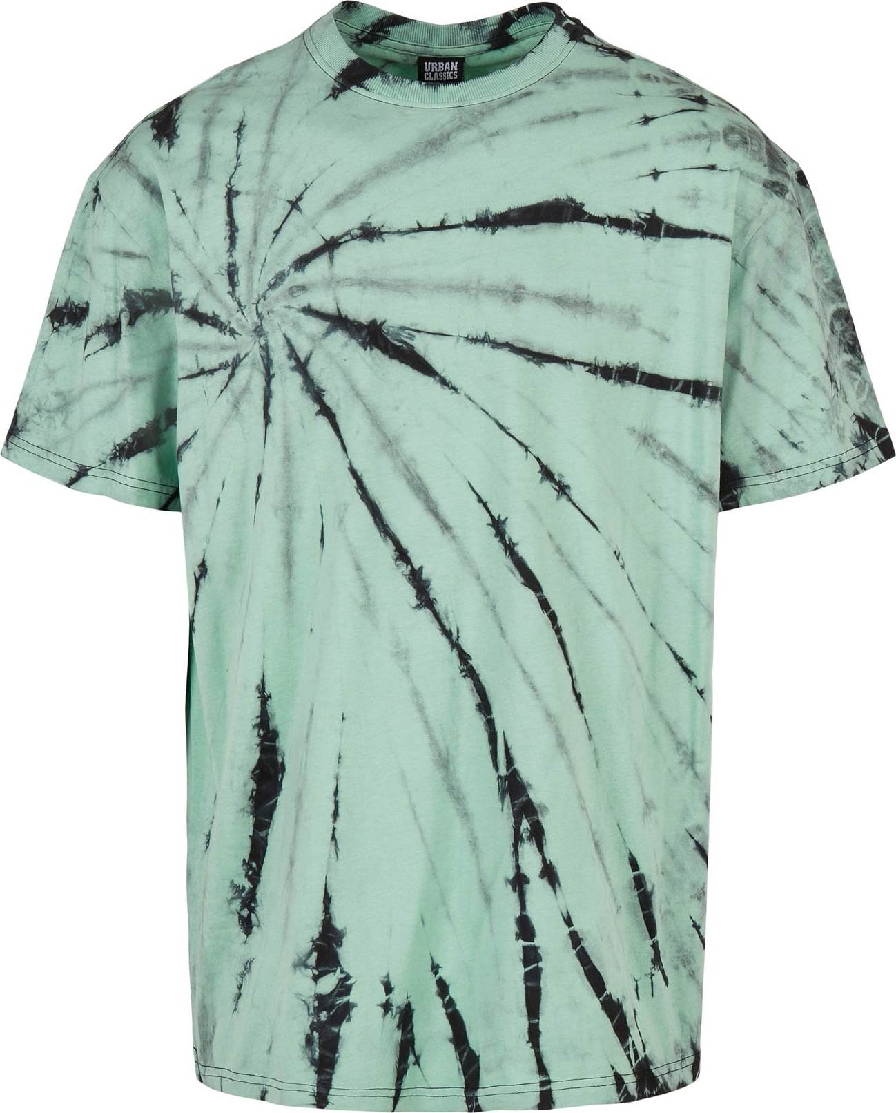 Urban Classics Tričko 'Boxy Tye Dye' šedá / mátová / černá