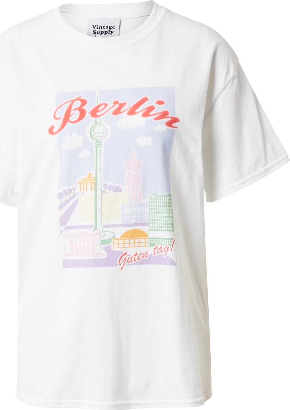 Vintage Supply Tričko 'BERLIN' mix barev / bílá