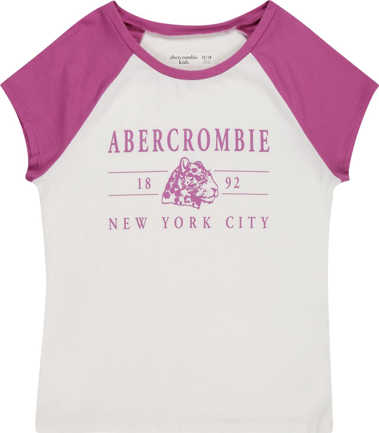 Abercrombie & Fitch Tričko cyclam / bílá