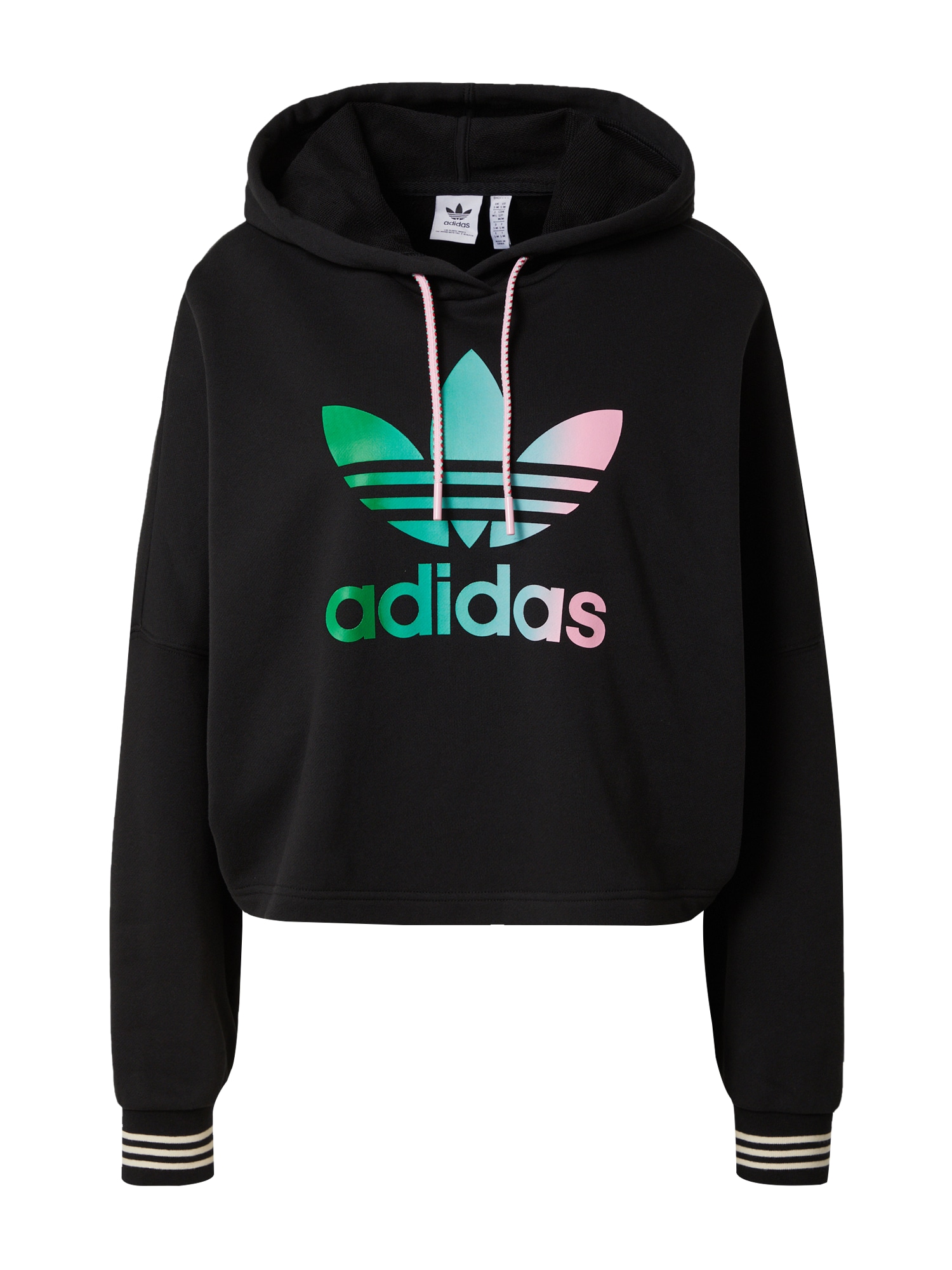 ADIDAS ORIGINALS Mikina tyrkysová / růžová / černá / bílá