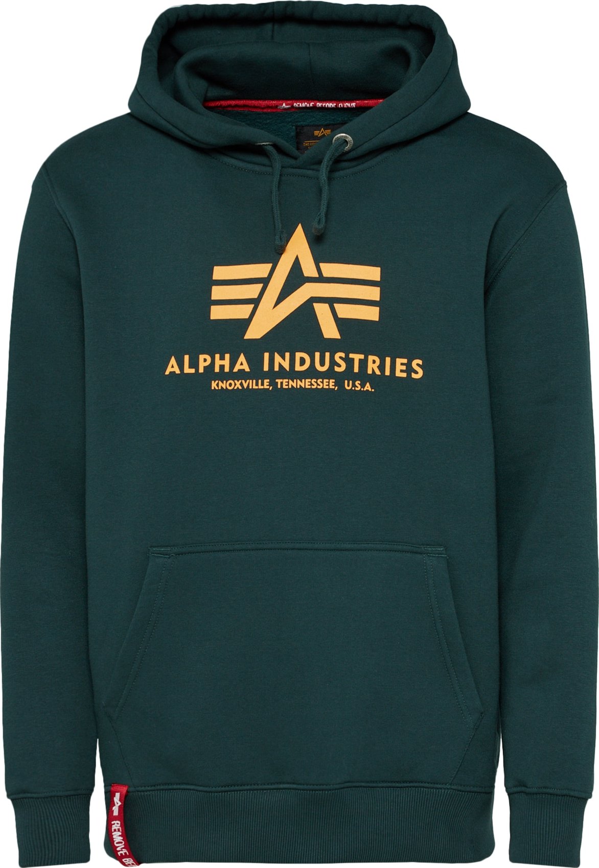 ALPHA INDUSTRIES Mikina tmavě zelená / jasně oranžová / červená / bílá