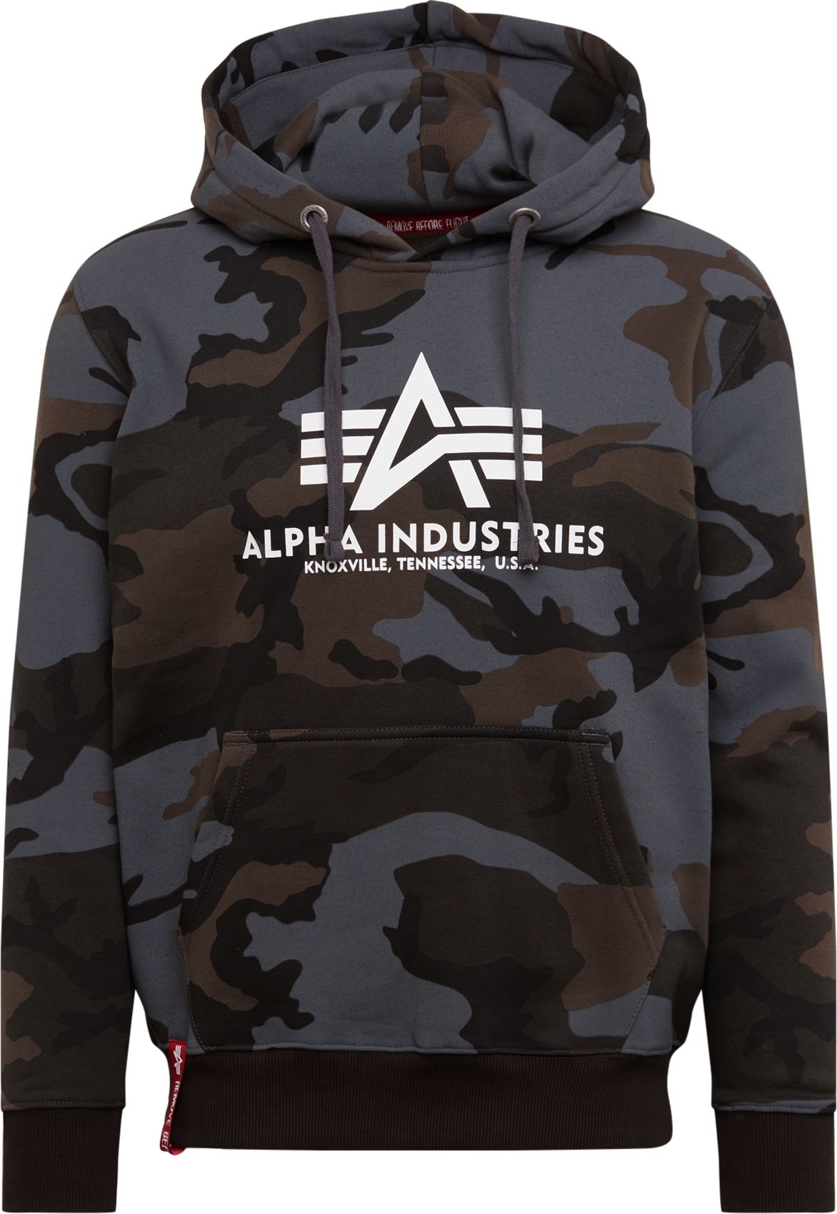 ALPHA INDUSTRIES Mikina hnědá / šedá / černá / bílá