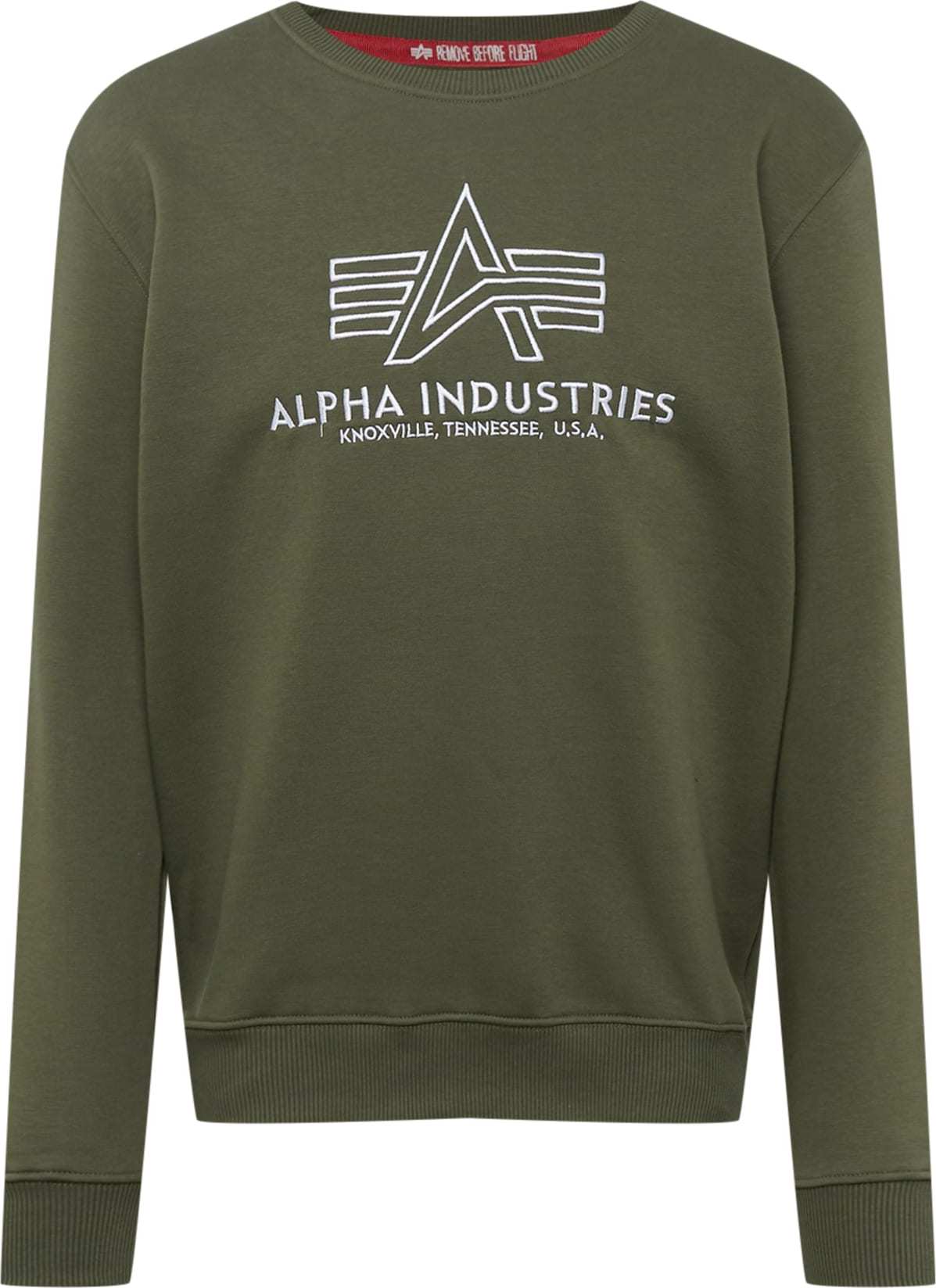 ALPHA INDUSTRIES Mikina olivová / bílá