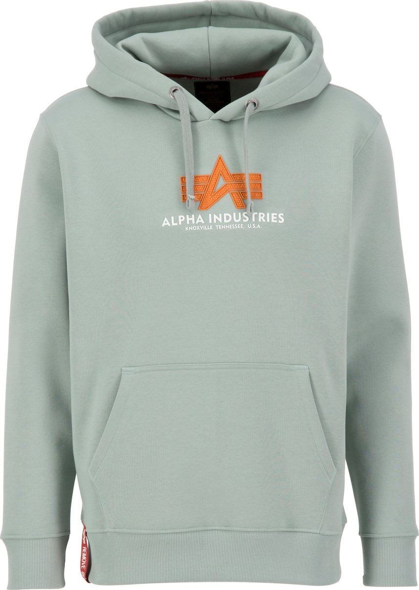 ALPHA INDUSTRIES Mikina pastelově zelená / oranžová / bílá