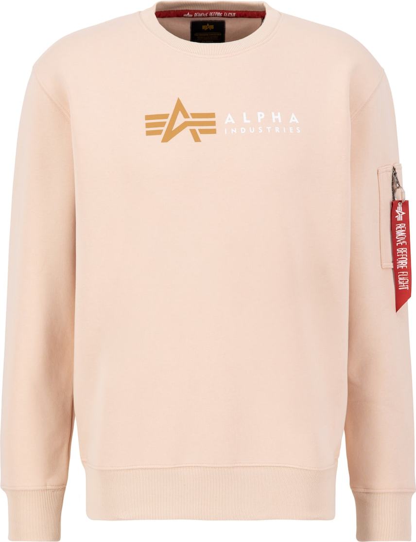 ALPHA INDUSTRIES Mikina zlatá / broskvová / červená