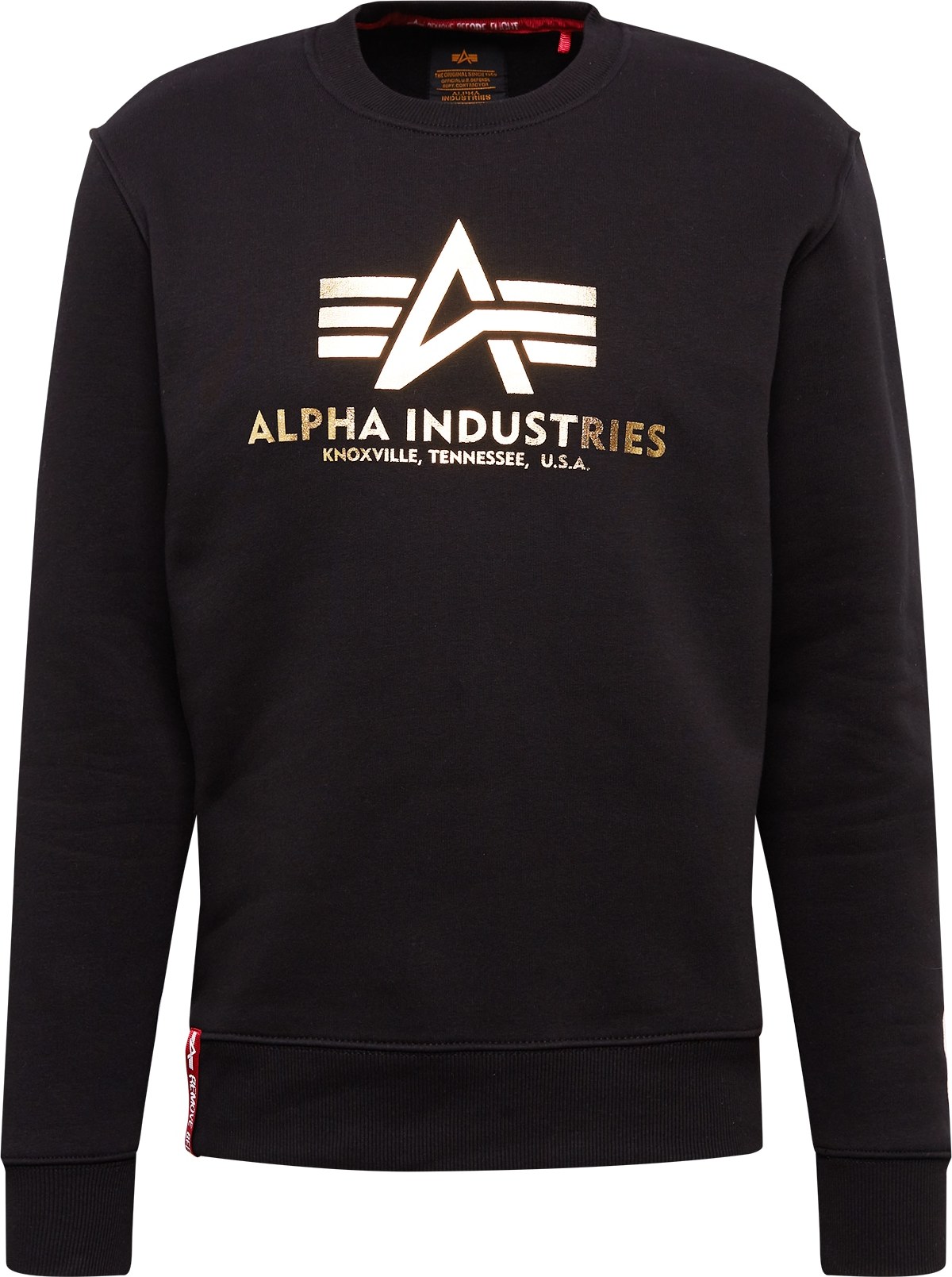 ALPHA INDUSTRIES Mikina zlatá / černá