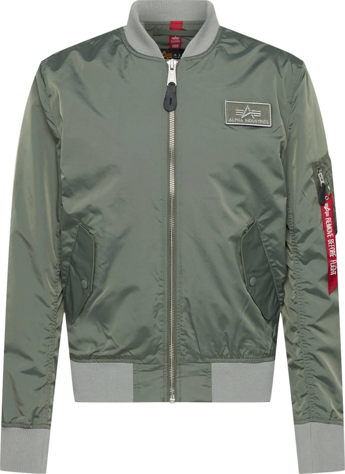 ALPHA INDUSTRIES Přechodná bunda khaki / červená / černá