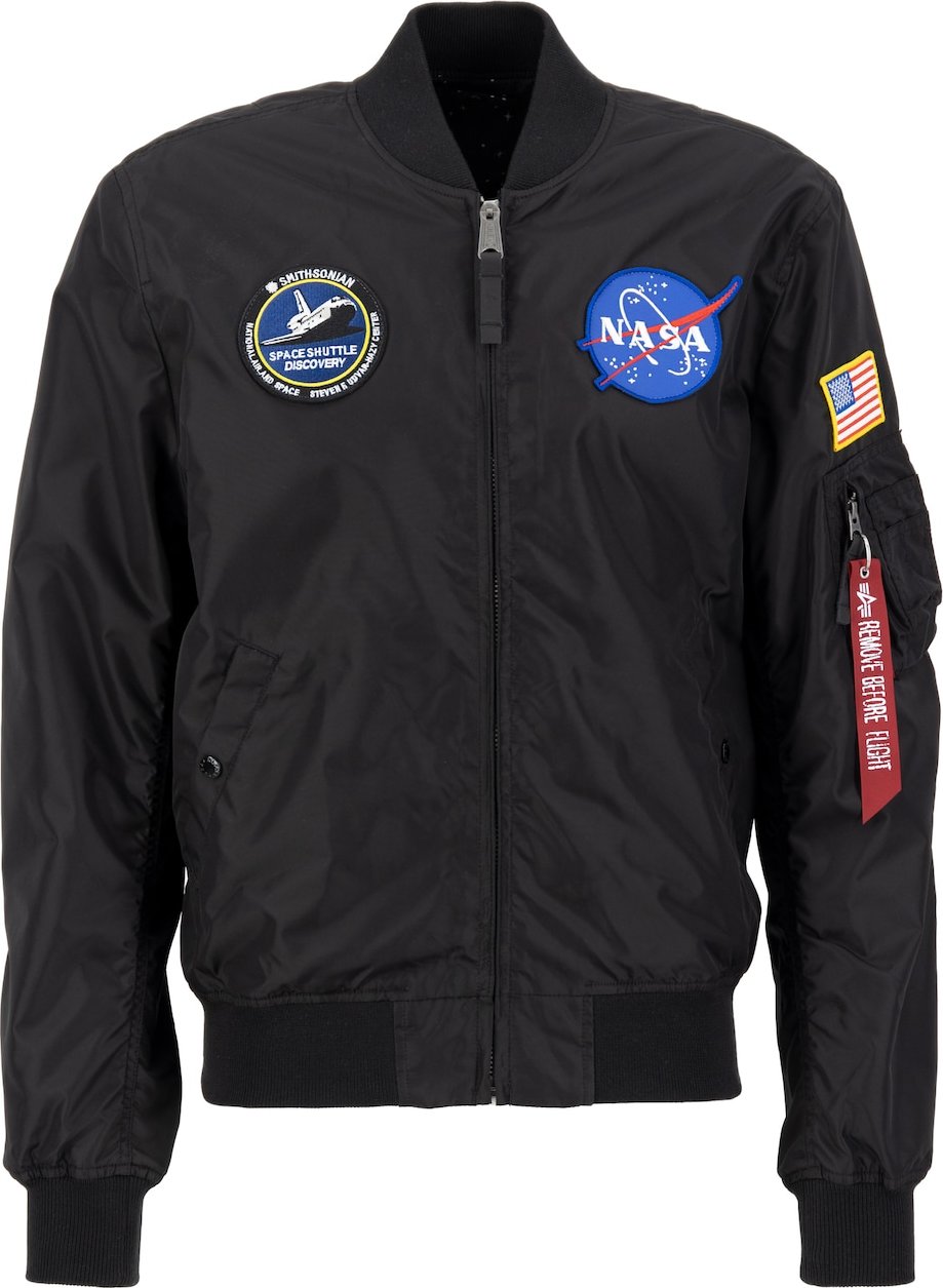 ALPHA INDUSTRIES Přechodná bunda 'MA-1 TT NASA Reversible II' modrá / červená / černá / bílá