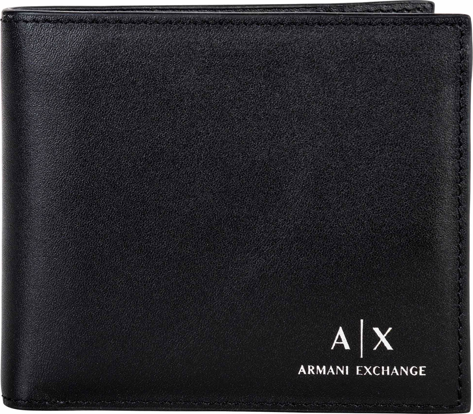 ARMANI EXCHANGE Peněženka 'Bifold' černá / bílá