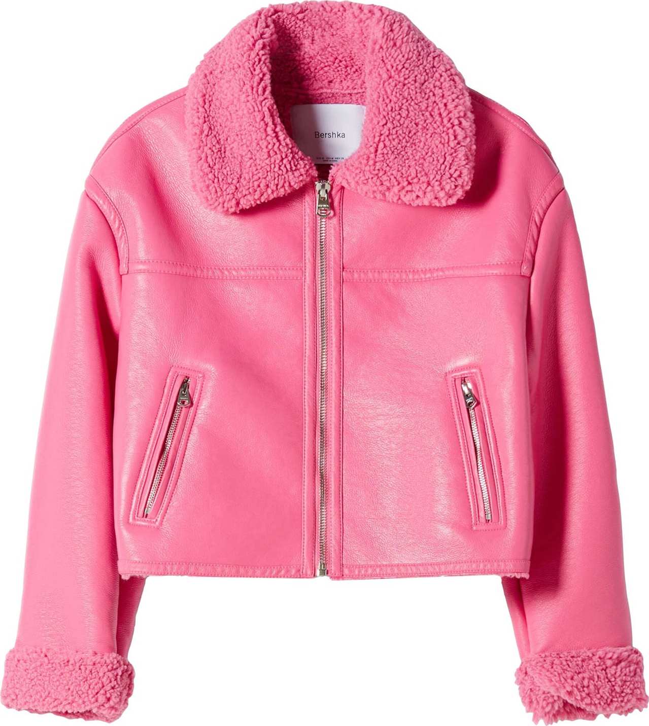 Bershka Přechodná bunda pink