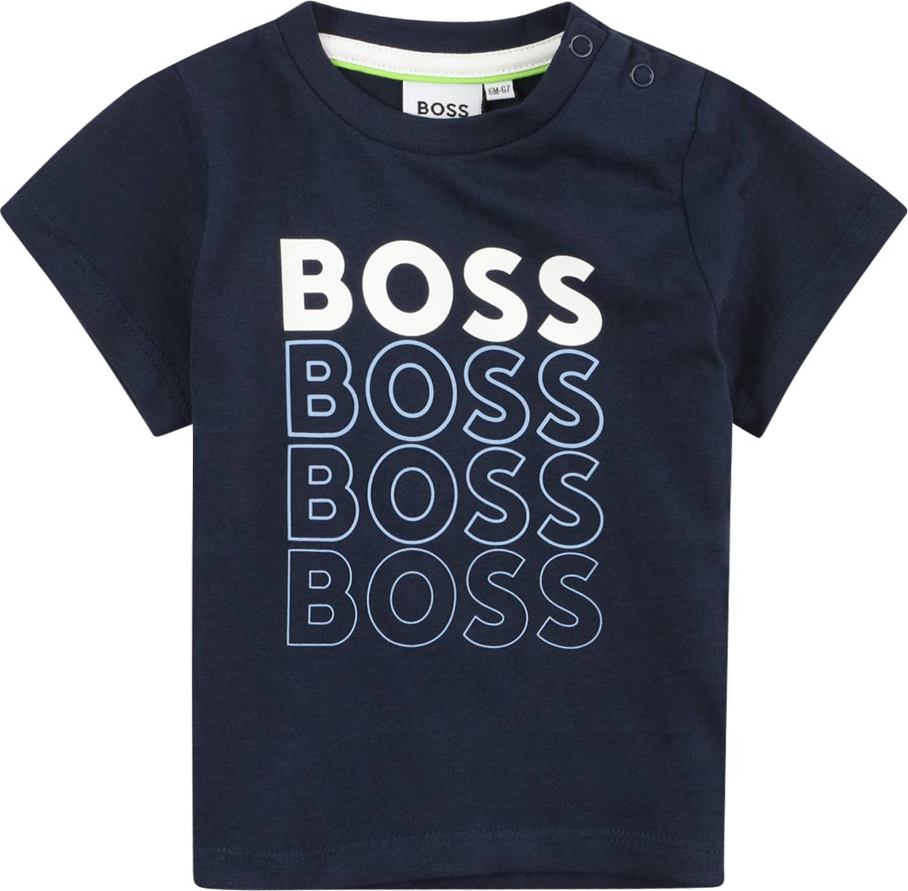 BOSS Kidswear Tričko námořnická modř / světlemodrá / bílá