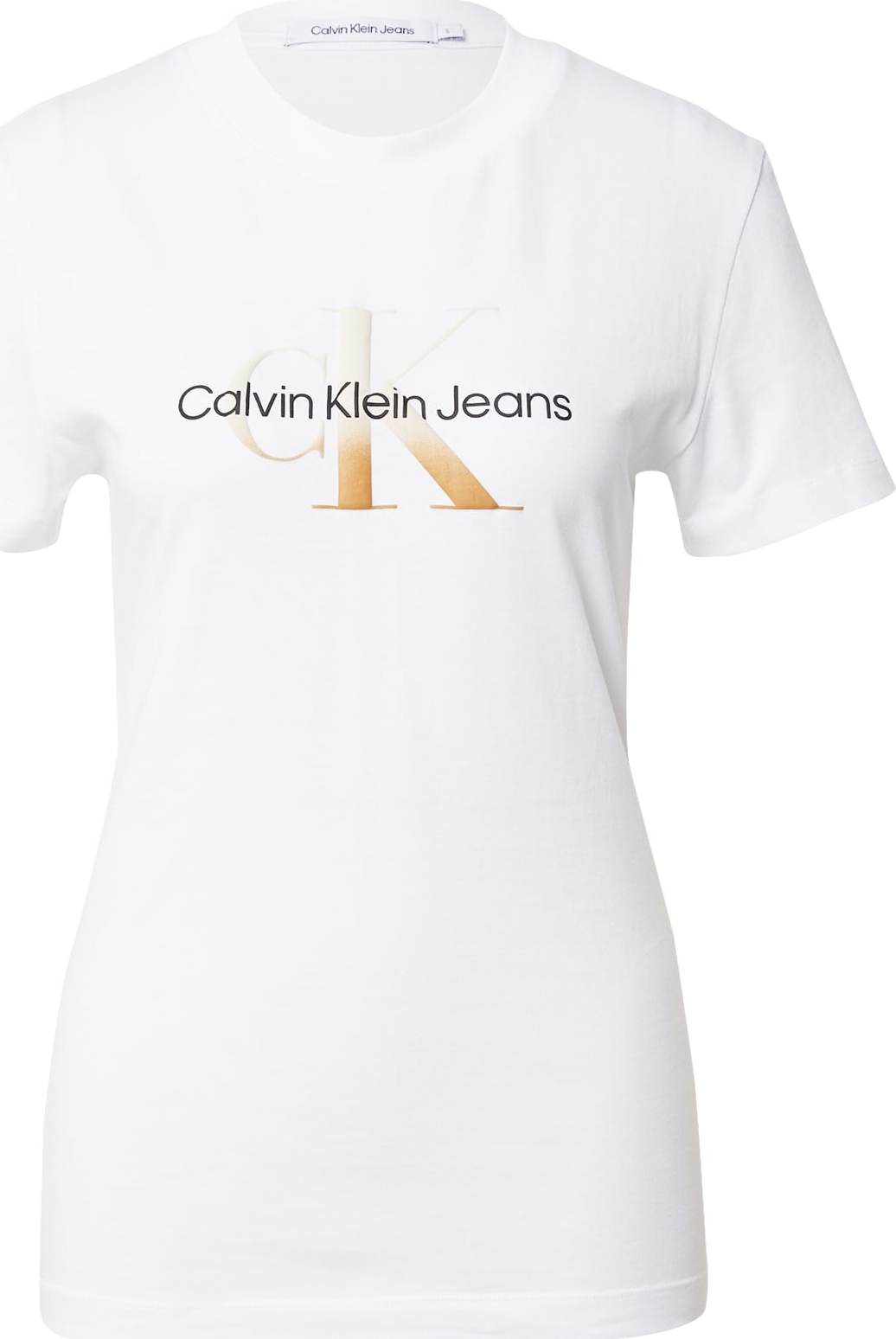 Calvin Klein Jeans Tričko zlatá / černá / bílá