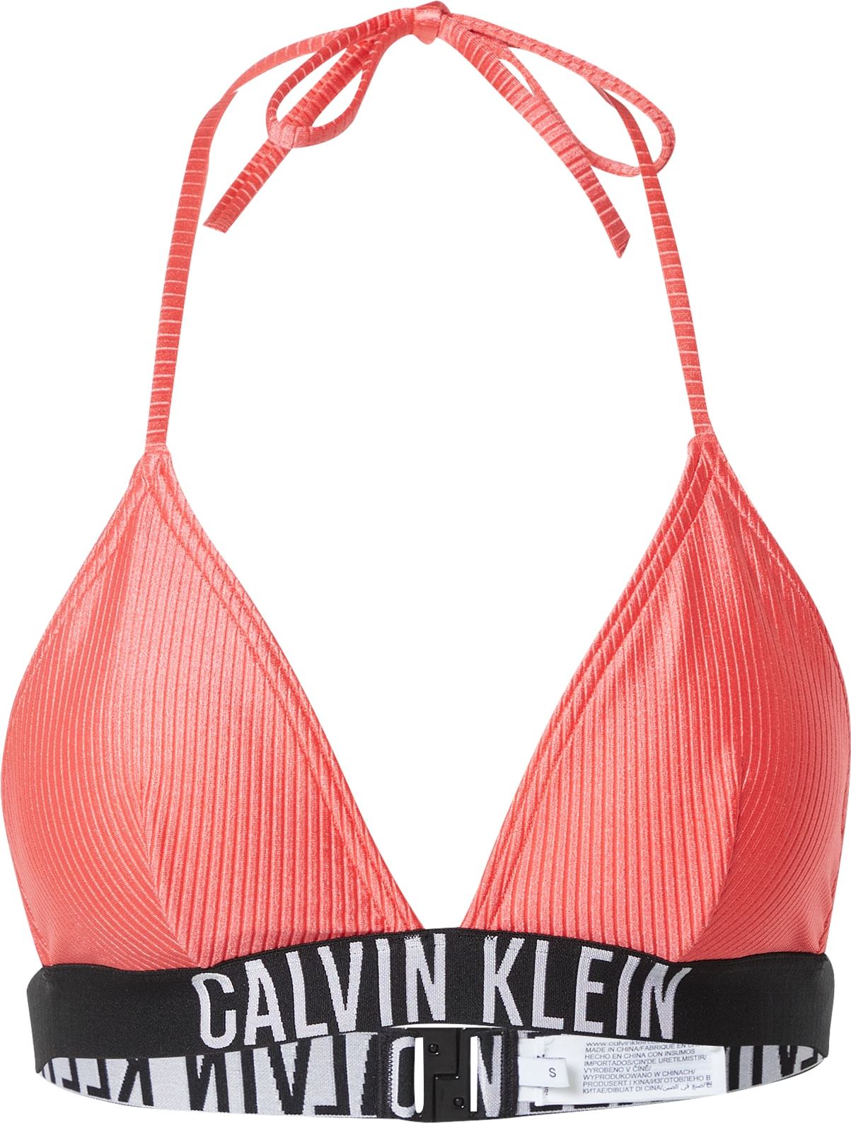 Calvin Klein Swimwear Horní díl plavek lososová / černá / bílá