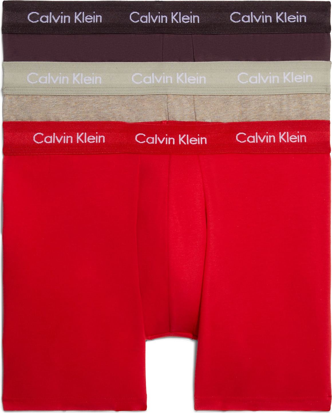 Calvin Klein Underwear Boxerky šedá / červená / vínově červená / bílá