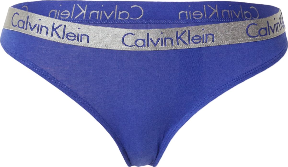 Calvin Klein Underwear Tanga královská modrá / stříbrná