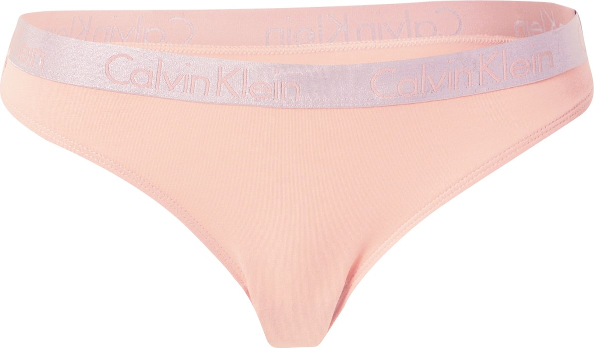 Calvin Klein Underwear Tanga 'RADIANT' tělová / stříbrně šedá