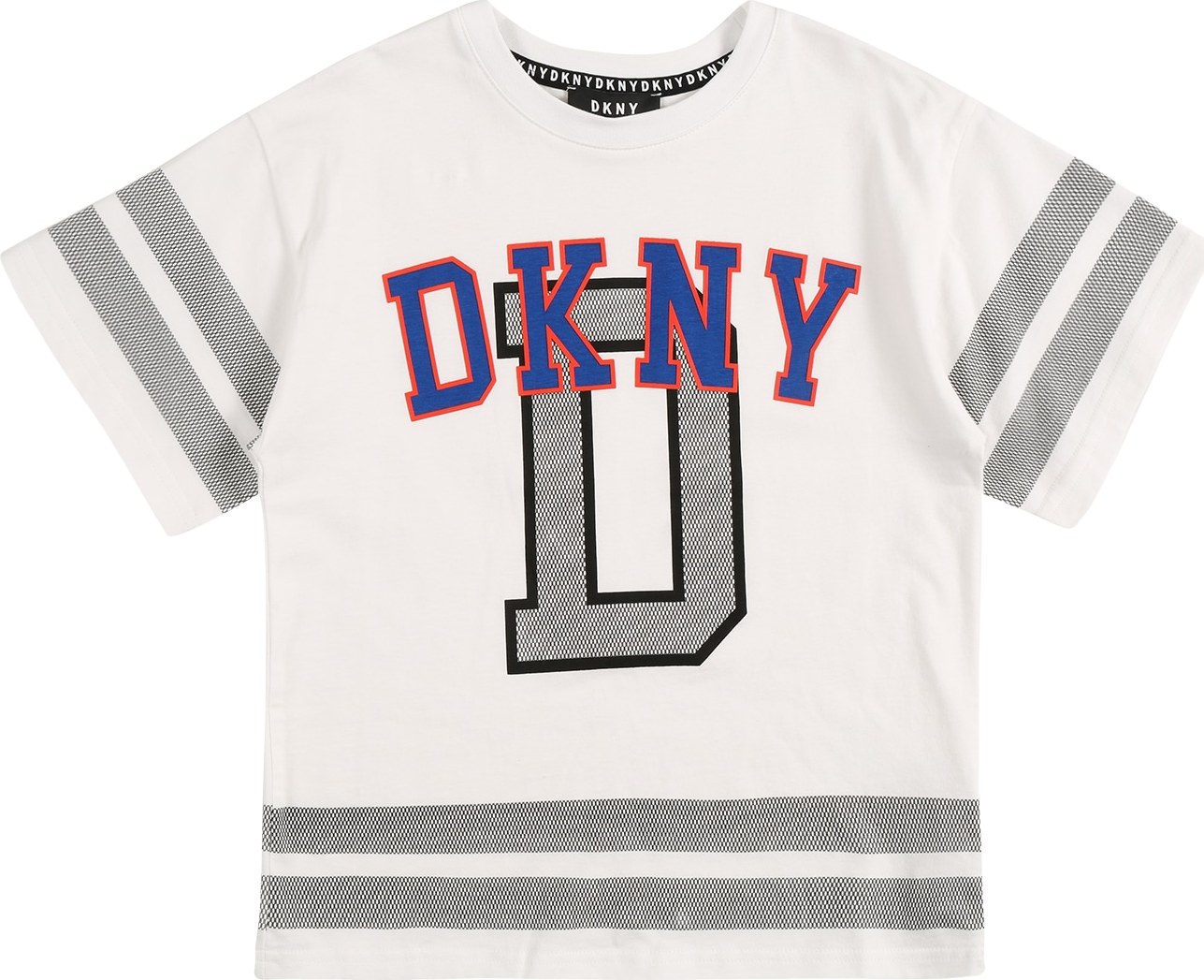 DKNY Tričko modrá / šedá / svítivě oranžová / bílá