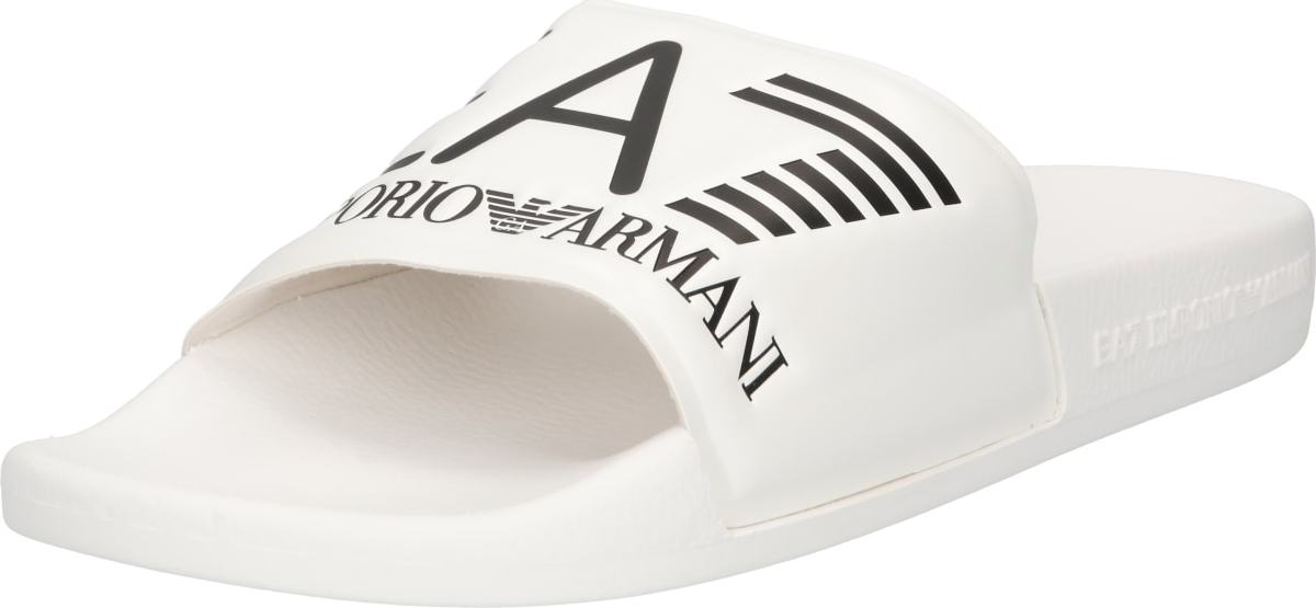 EA7 Emporio Armani Pantofle černá / bílá