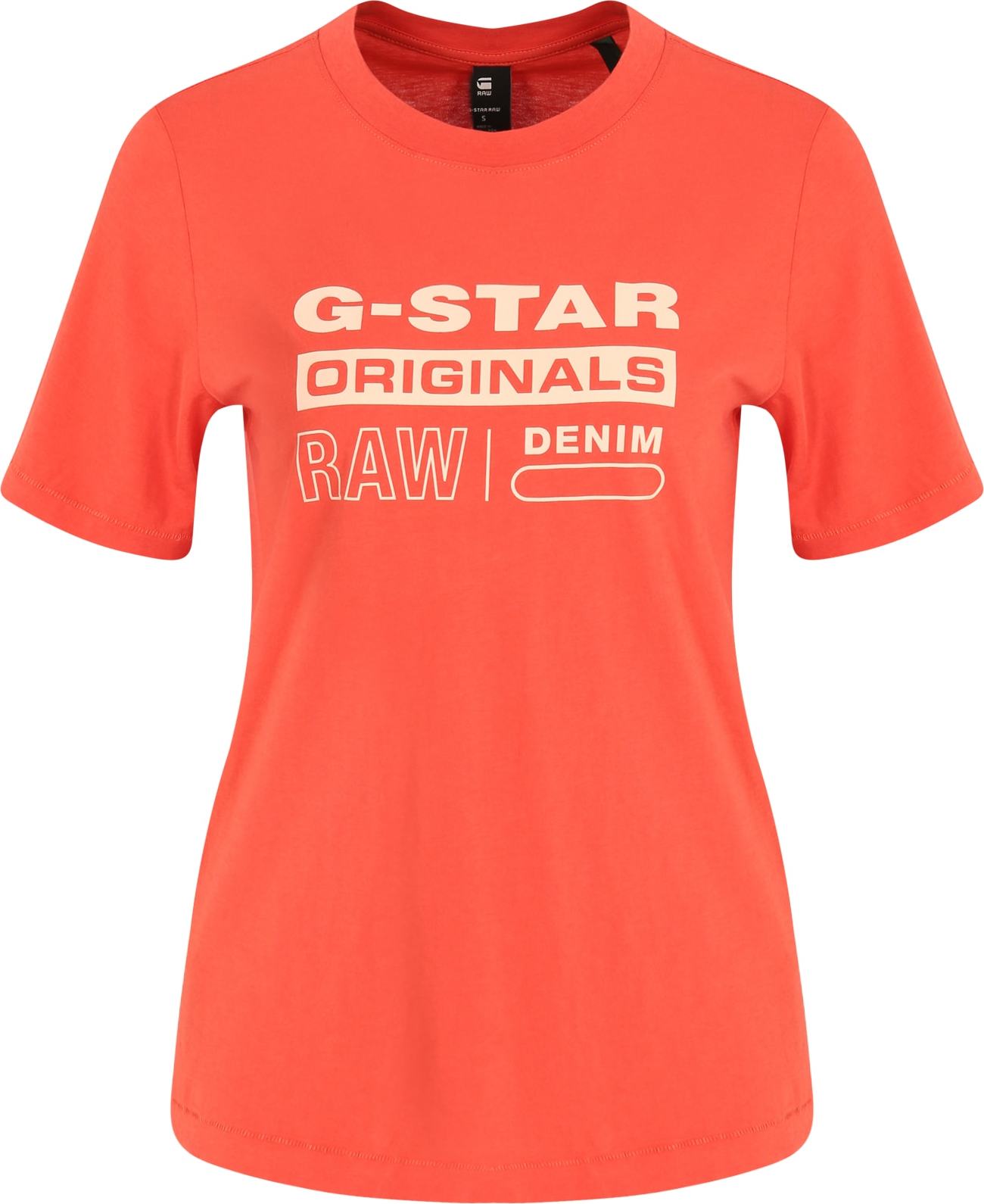 G-Star RAW Tričko krémová / oranžově červená