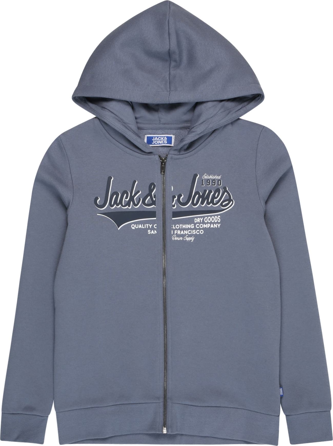 Jack & Jones Junior Mikina chladná modrá / bílá