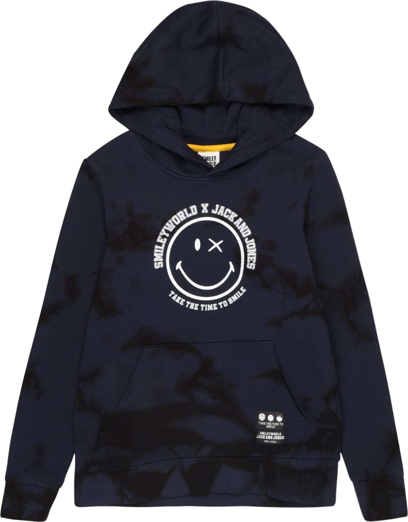 Jack & Jones Junior Mikina 'JORSMILEYWORLD SWEAT HOOD JNR' námořnická modř