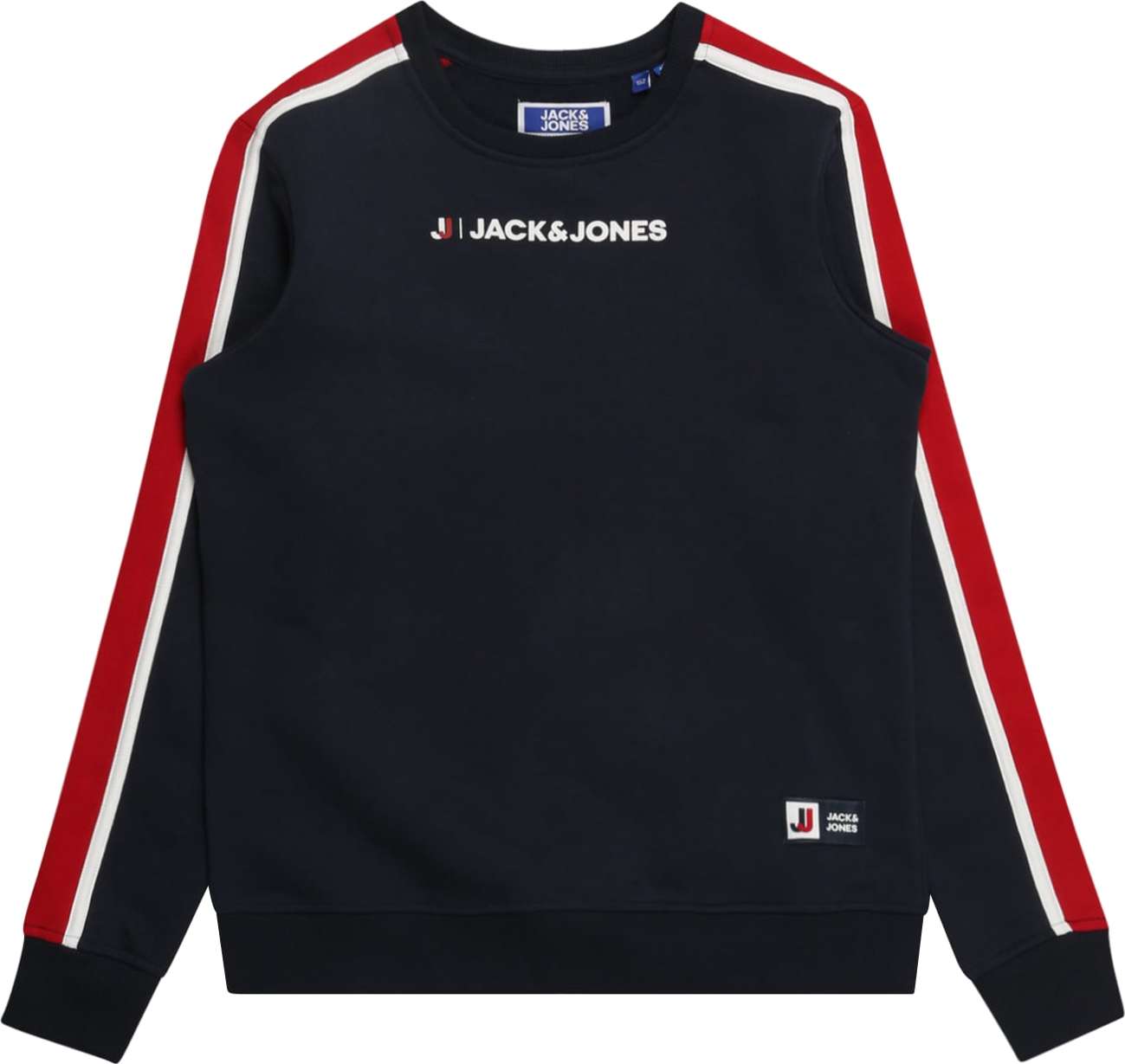 Jack & Jones Junior Mikina 'Logan' námořnická modř / červená / bílá