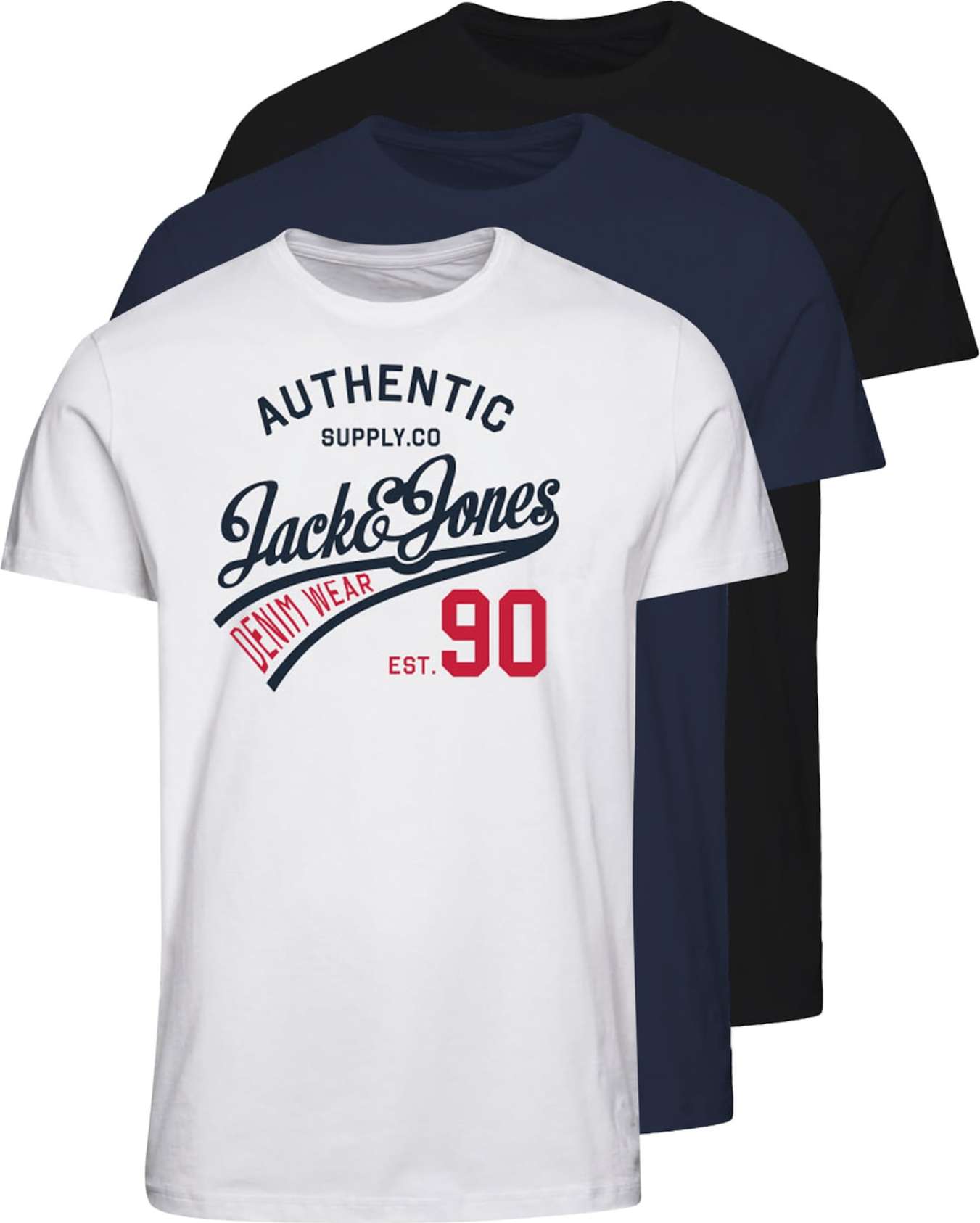 Jack & Jones Junior Tričko 'Ethan' námořnická modř / červená / černá / bílá