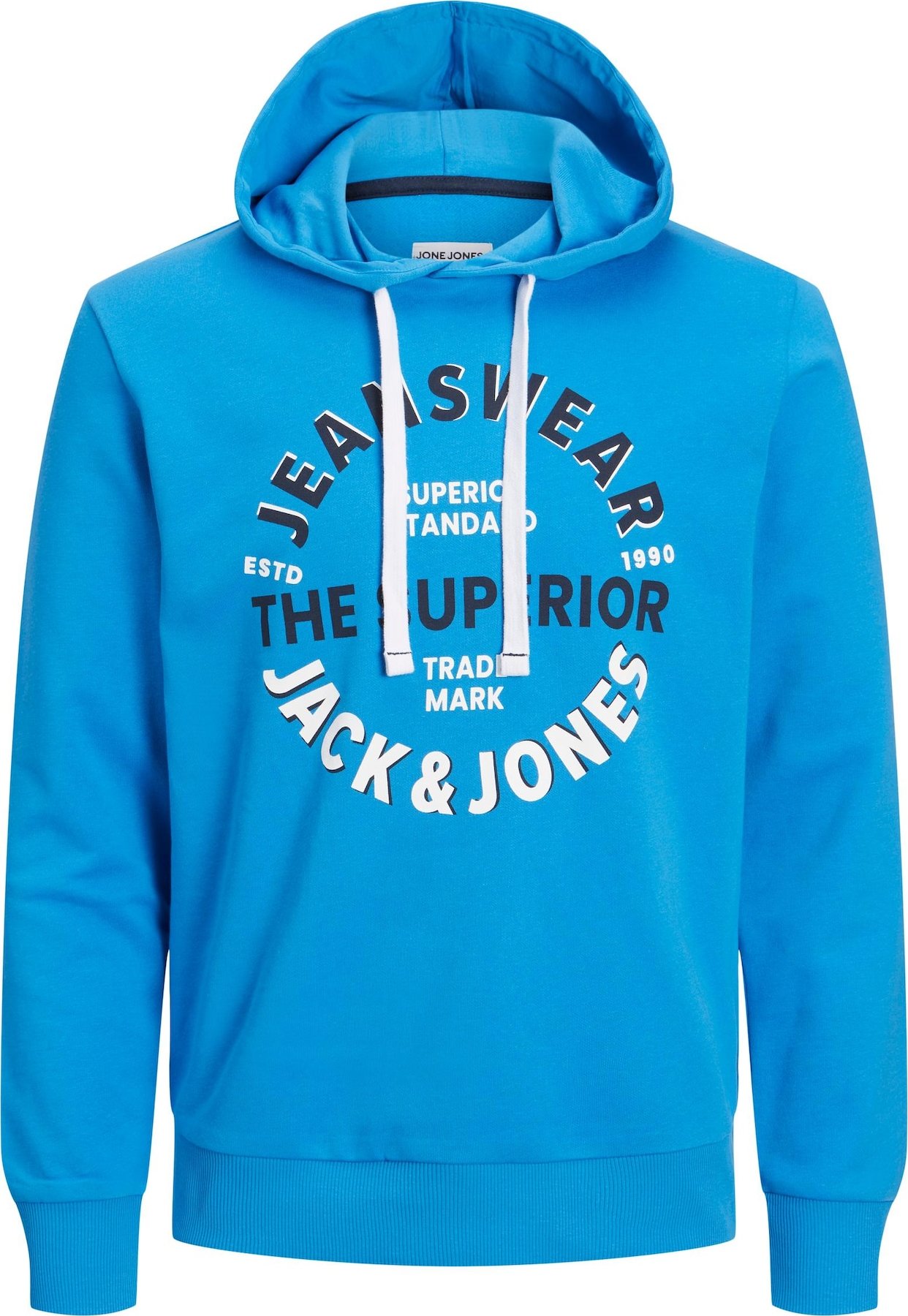 JACK & JONES Mikina 'ANDY' námořnická modř / světlemodrá / bílá