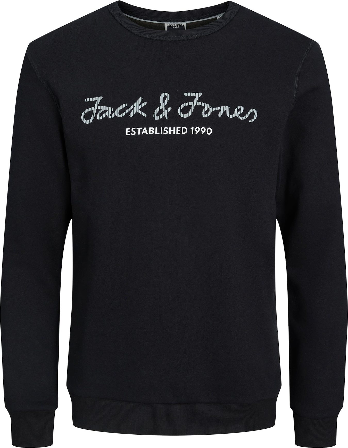 JACK & JONES Mikina 'Berg' černá / bílá