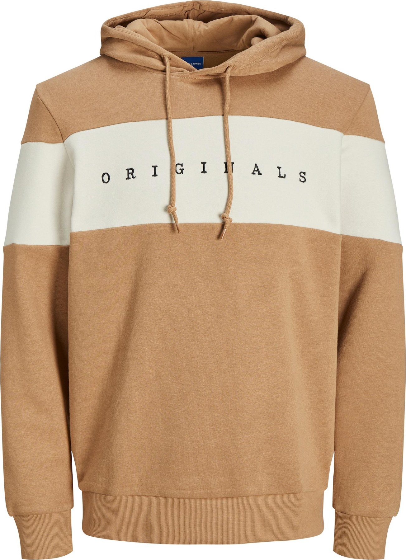 JACK & JONES Mikina 'Copenhagen' světle hnědá / černá / offwhite