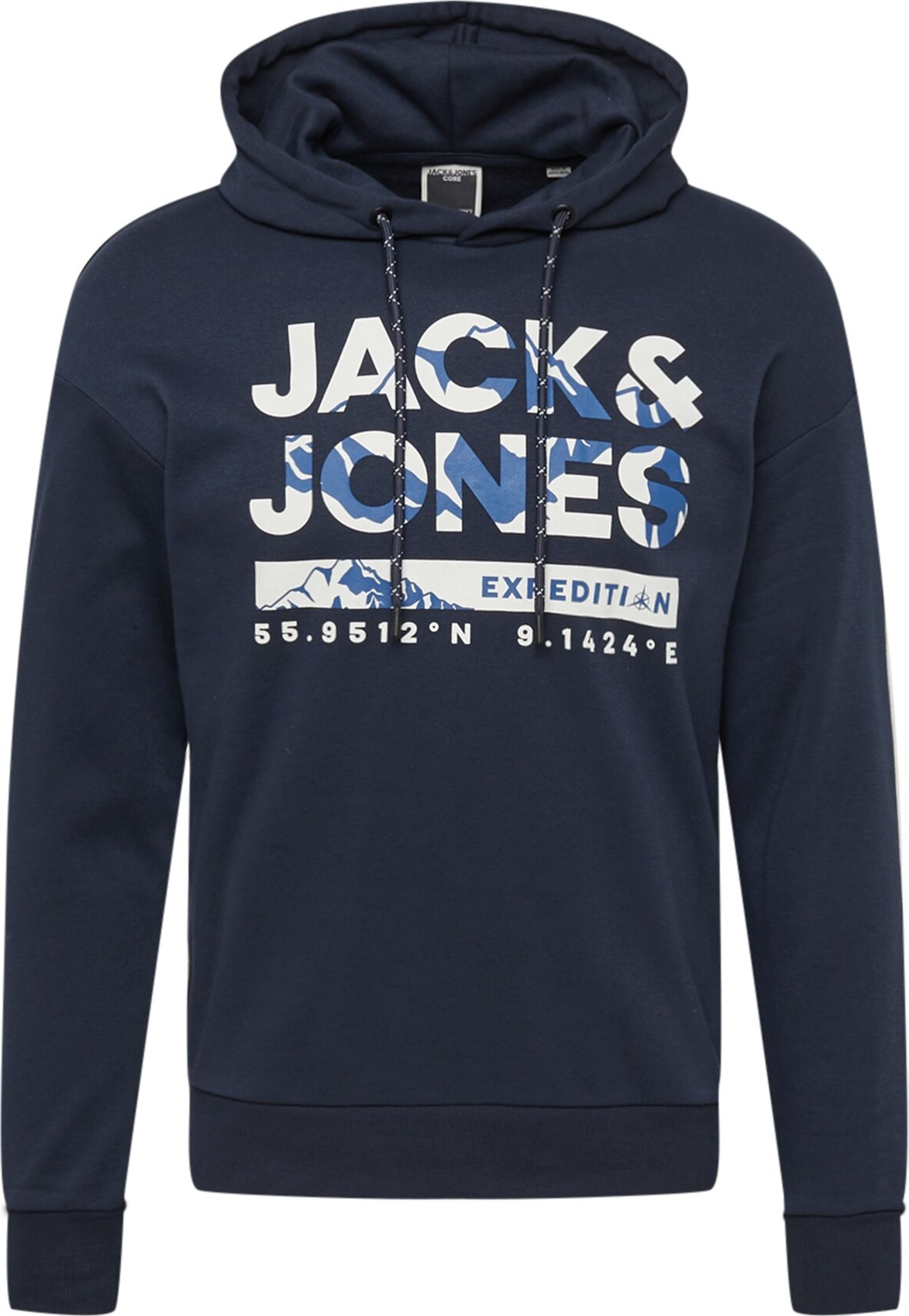 JACK & JONES Mikina 'HUNTER' modrá / námořnická modř / bílá