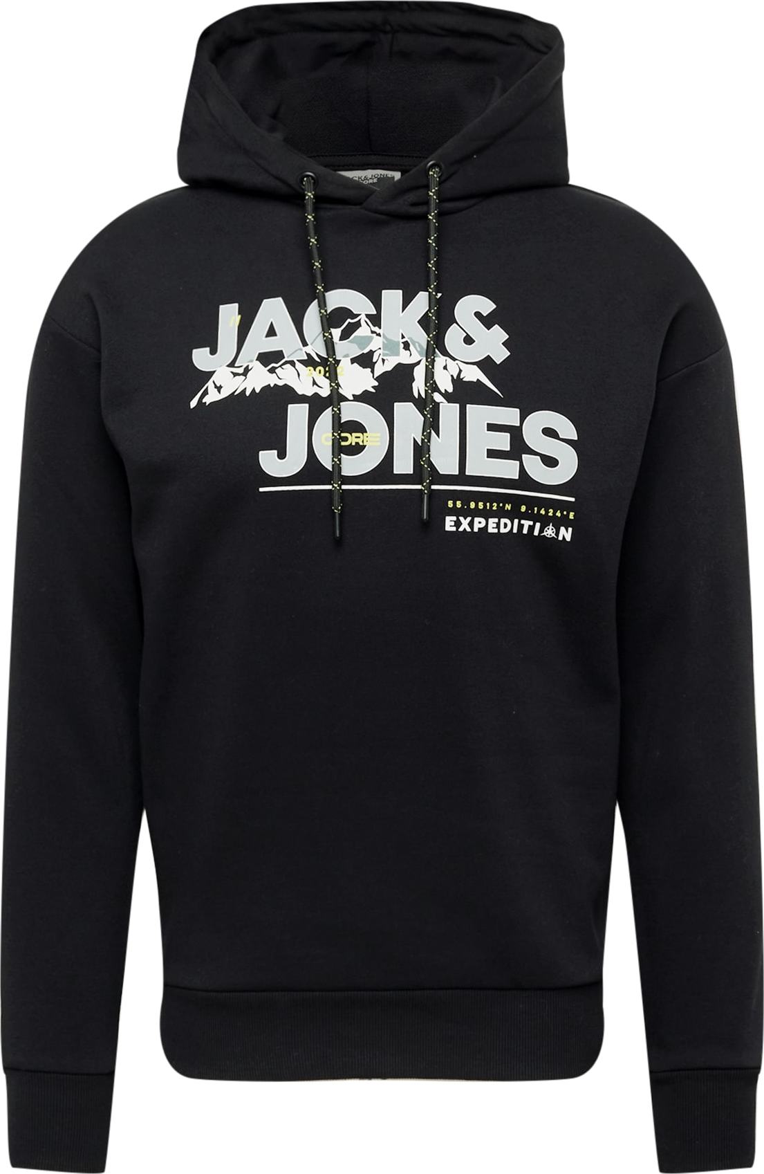 JACK & JONES Mikina 'HUNTER' žlutá / světle šedá / černá / bílá