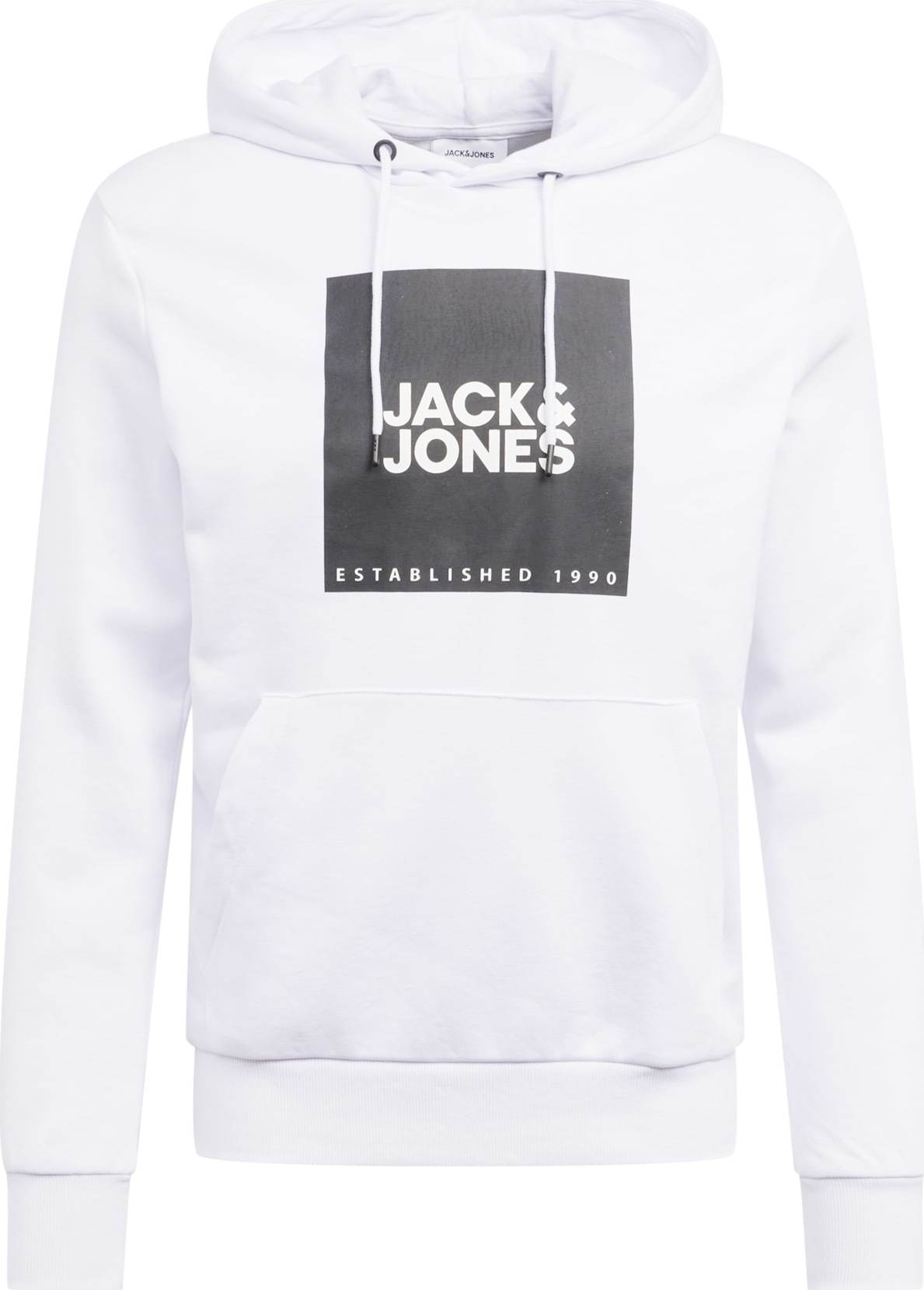 JACK & JONES Mikina 'Lock' černá / bílá