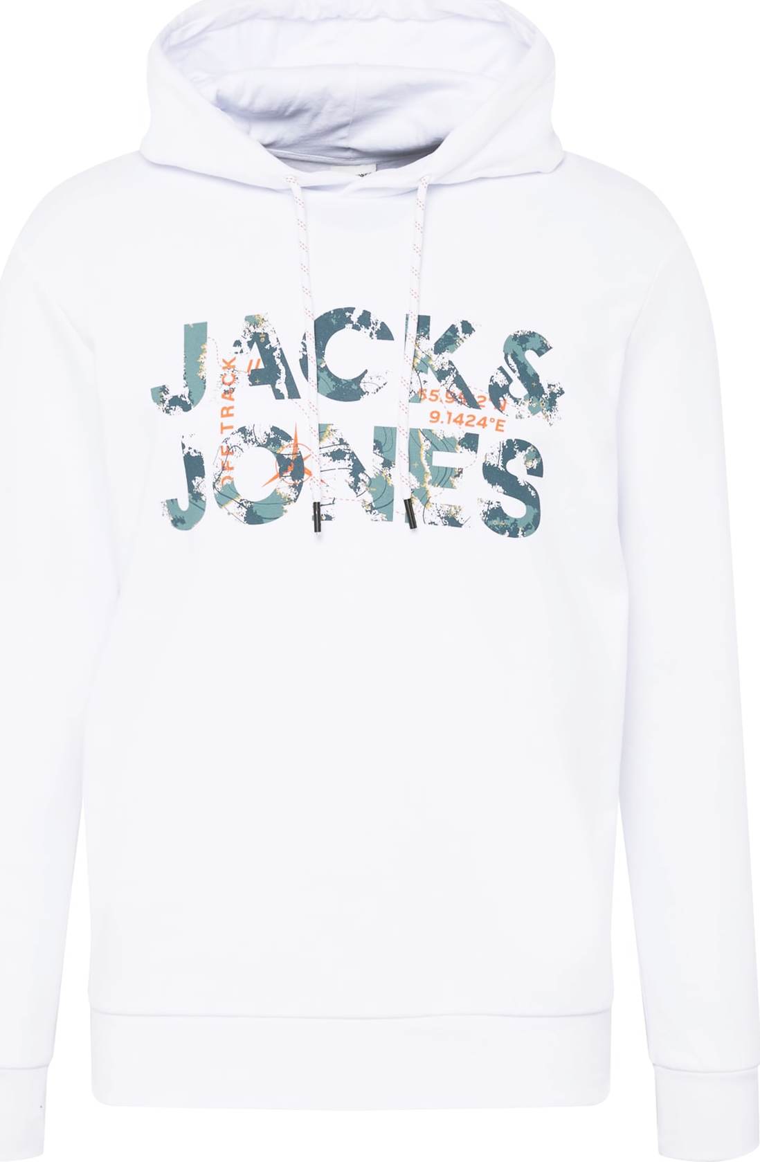 JACK & JONES Mikina marine modrá / chladná modrá / korálová / bílá