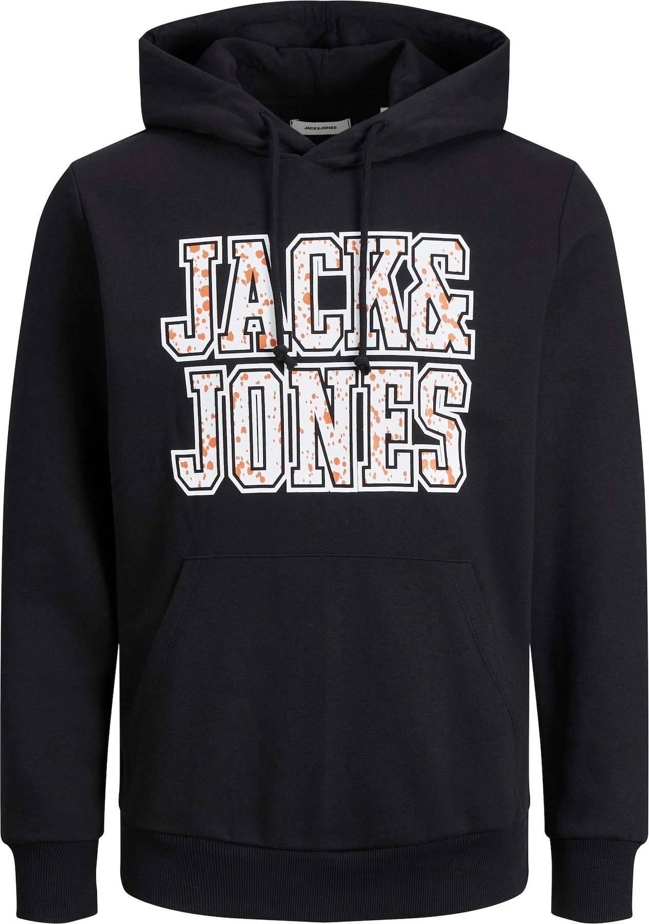 JACK & JONES Mikina 'Neon' oranžová / černá / bílá