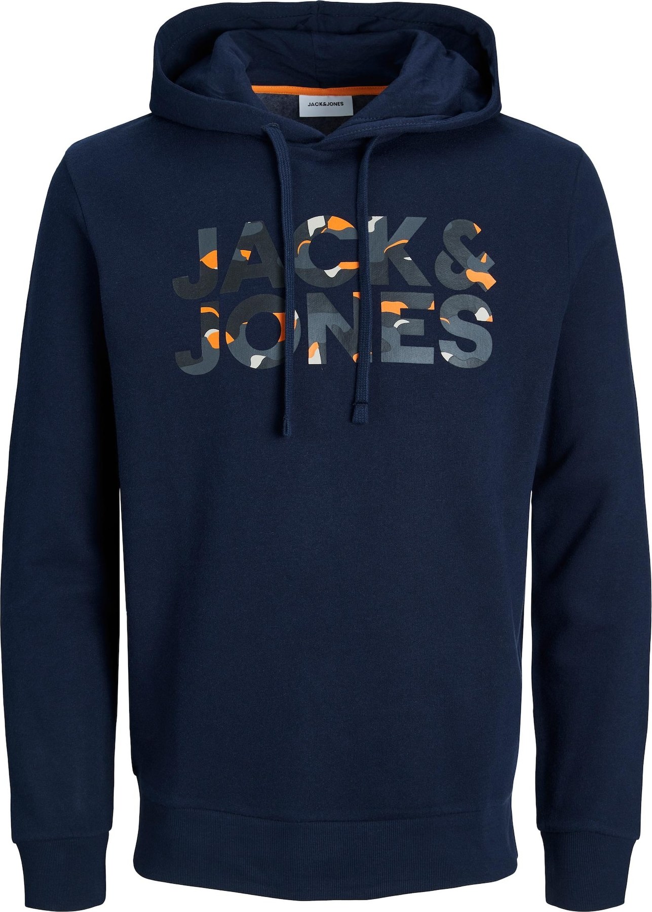 JACK & JONES Mikina 'Ramp' námořnická modř / kouřově modrá / oranžová / černá