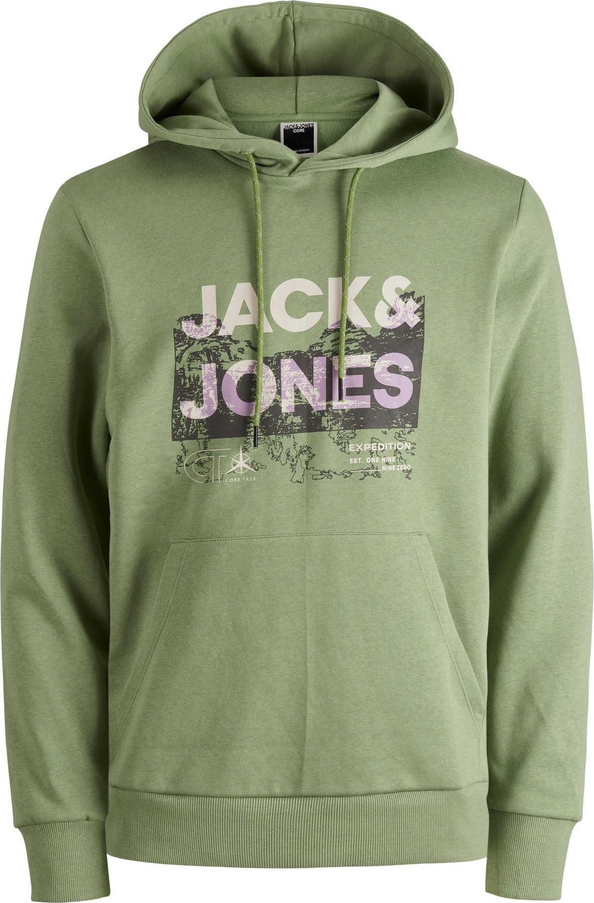 JACK & JONES Mikina 'Trek' zelená / fialová / bobule / růžová