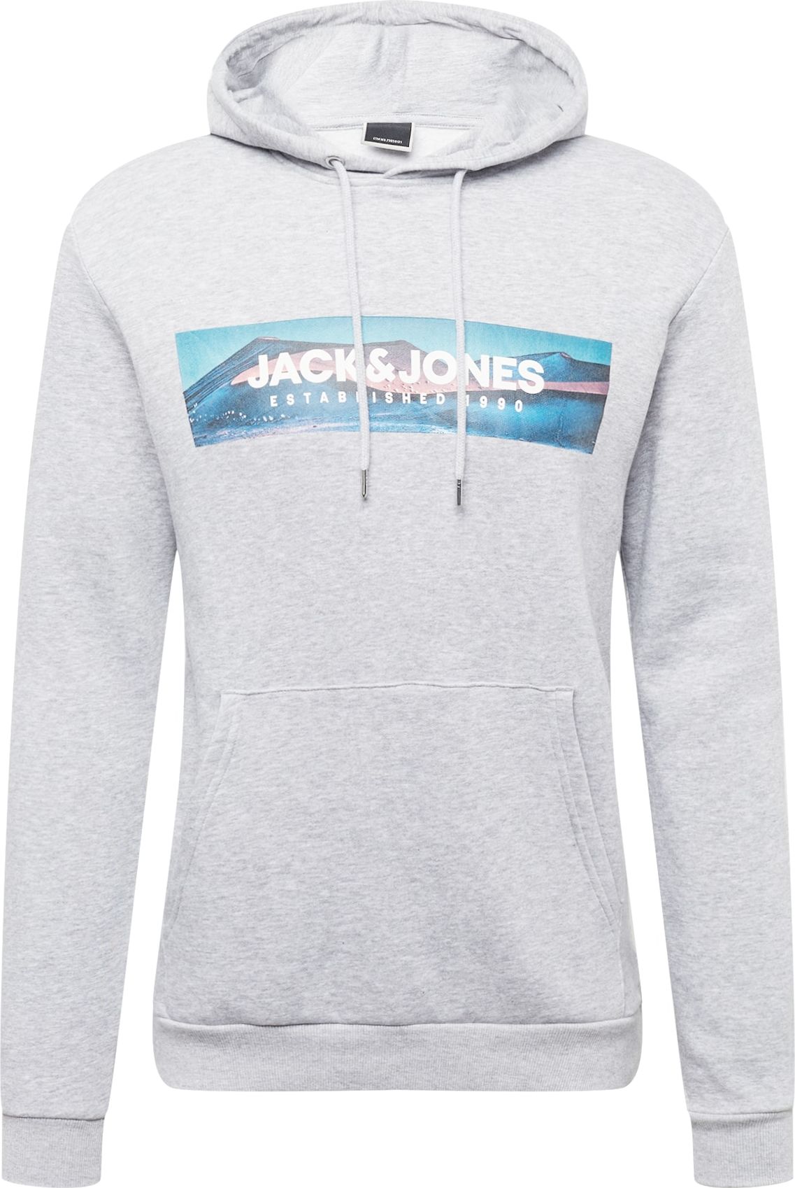 JACK & JONES Mikina 'VALLEY' světlemodrá / světle šedá / bílá