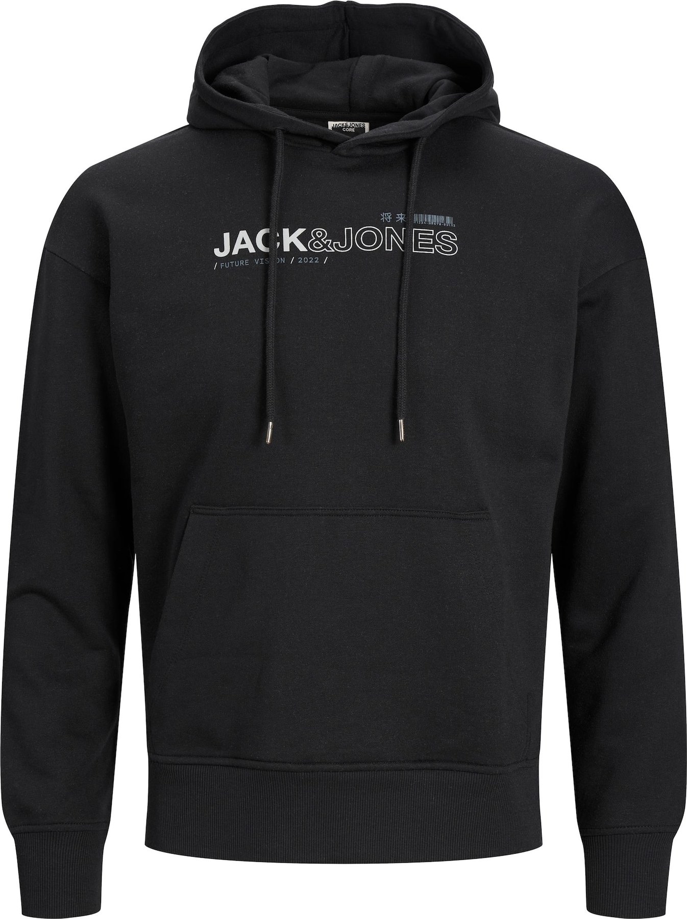 JACK & JONES Mikina 'VISION' černá / bílá