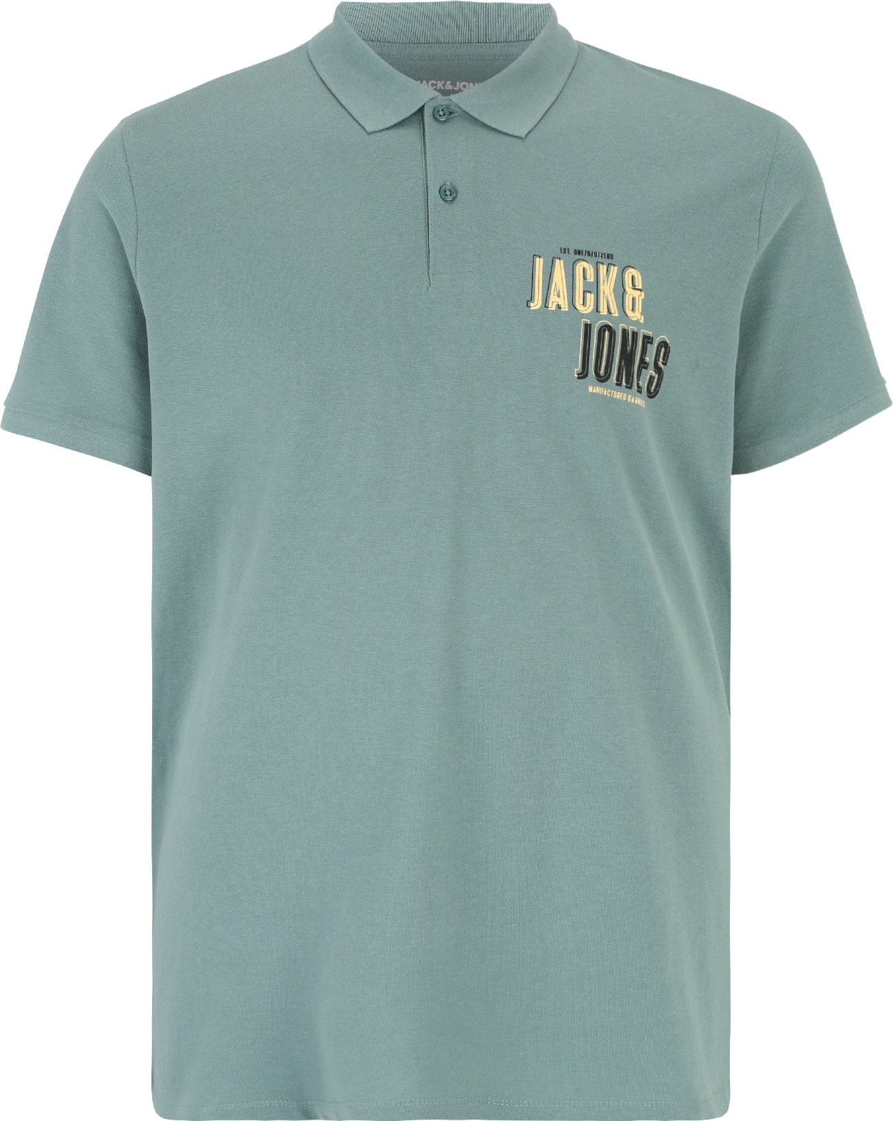 Jack & Jones Plus Tričko 'COAST' tyrkysová / světle žlutá / černá