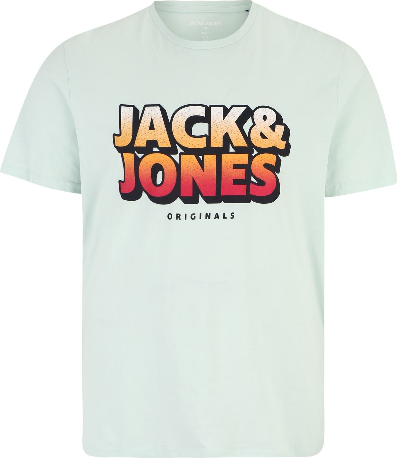 Jack & Jones Plus Tričko tyrkysová / jasně oranžová / červená / černá