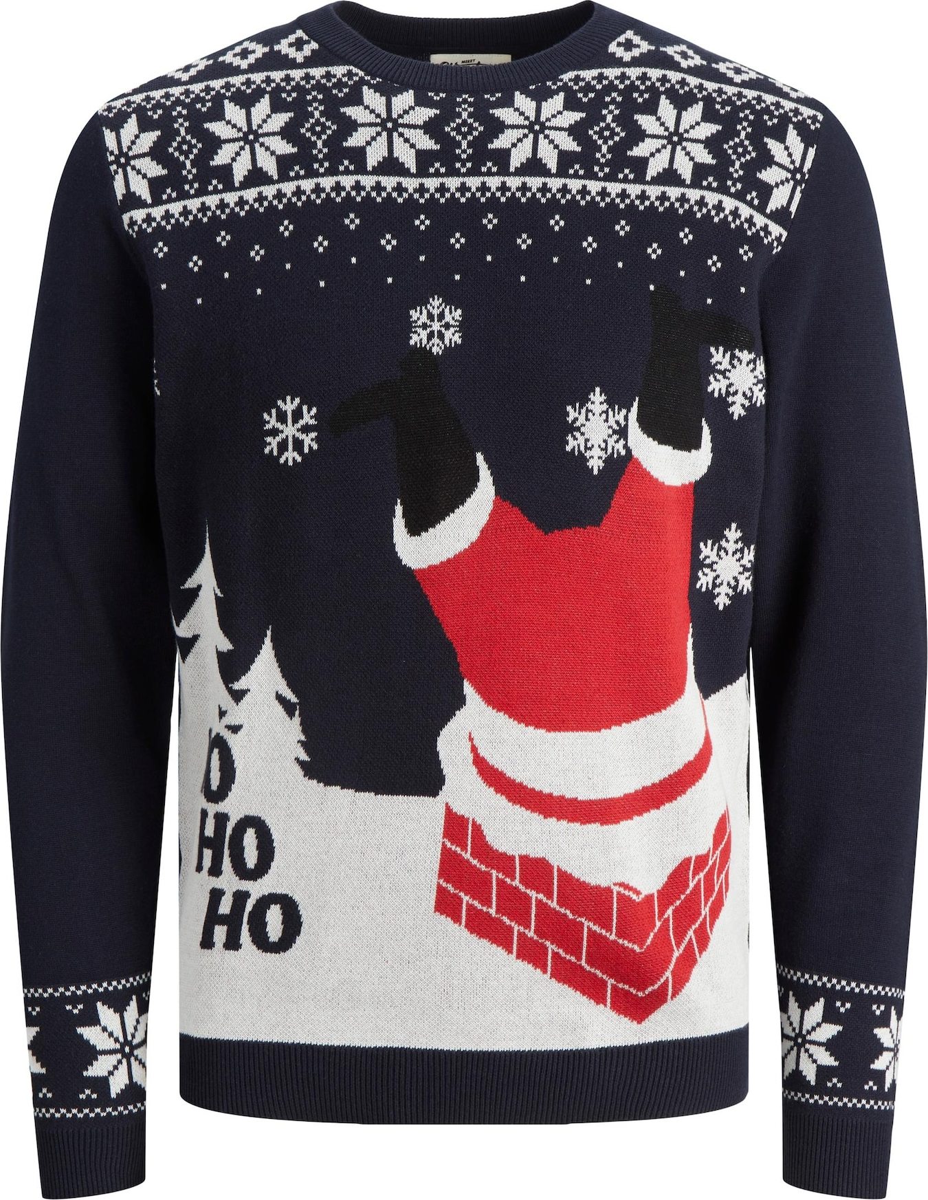 JACK & JONES Svetr 'X-Mas' námořnická modř / červená / bílá